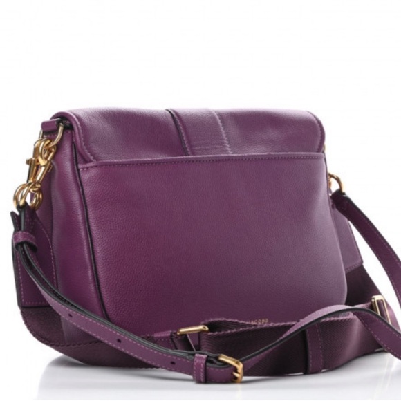 Purple Leather Crossbody Bag - Picture 10 of 10